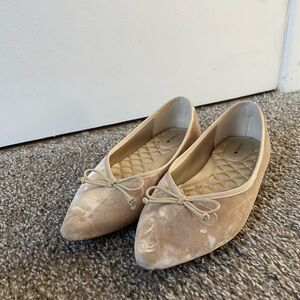 Birdies Beige Velvet Flats